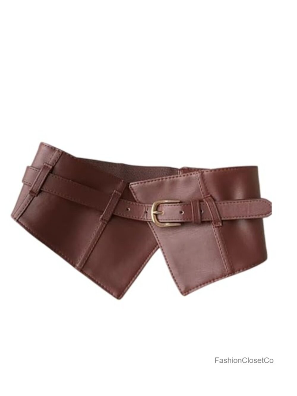 Women's Vintage Elastic Corset Belt Wide Stretch Waist Belt Brown